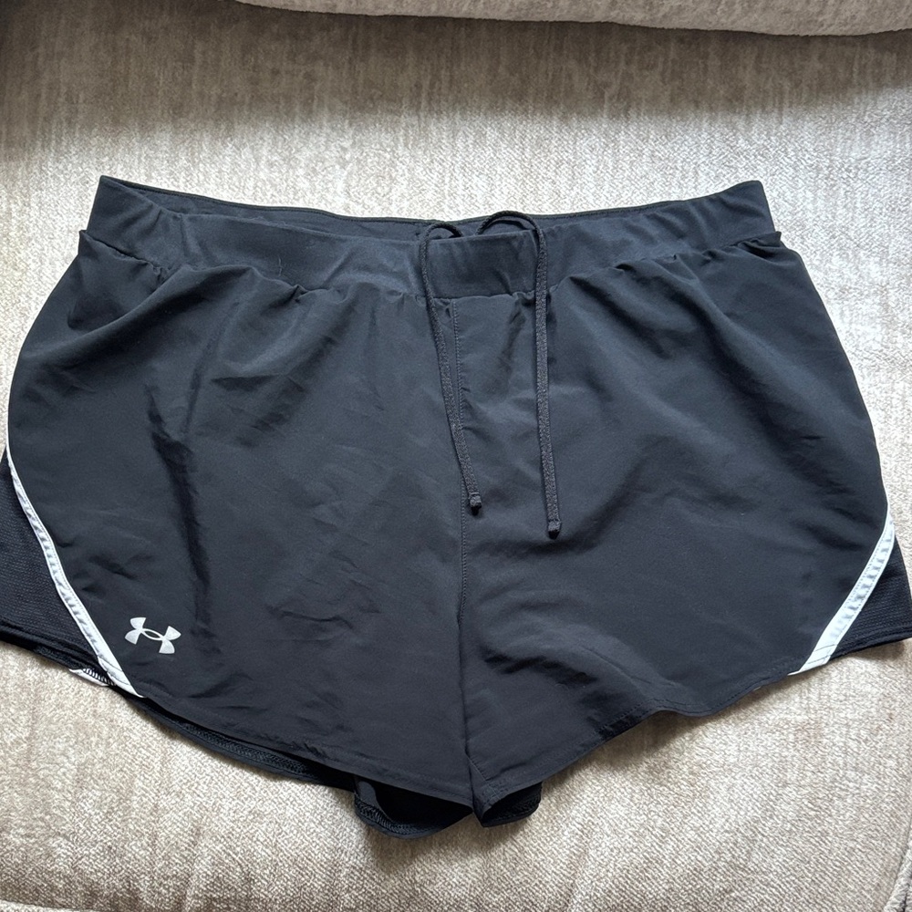 Under Armour Black Running Shorts with White Trim